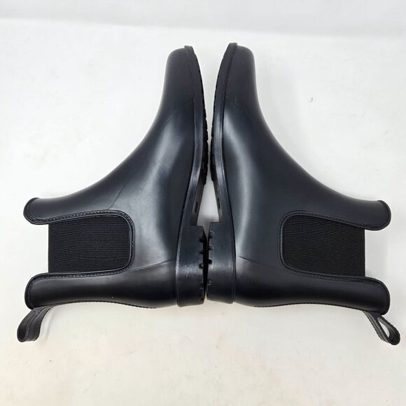a new day Black Chelsea Ankle Rain Boots Size 11 With Elastic Gussets & Pull Tab - Picture 9 of 10